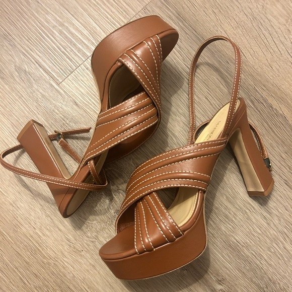 Marion Parke Christina 70 Platform in Tan Nappa - Picture 6 of 7